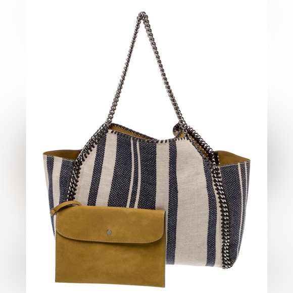 Stella McCartney Striped Chain Tote Bag W/POUCH & DUSTBAG! NWOT! - Picture 2 of 6